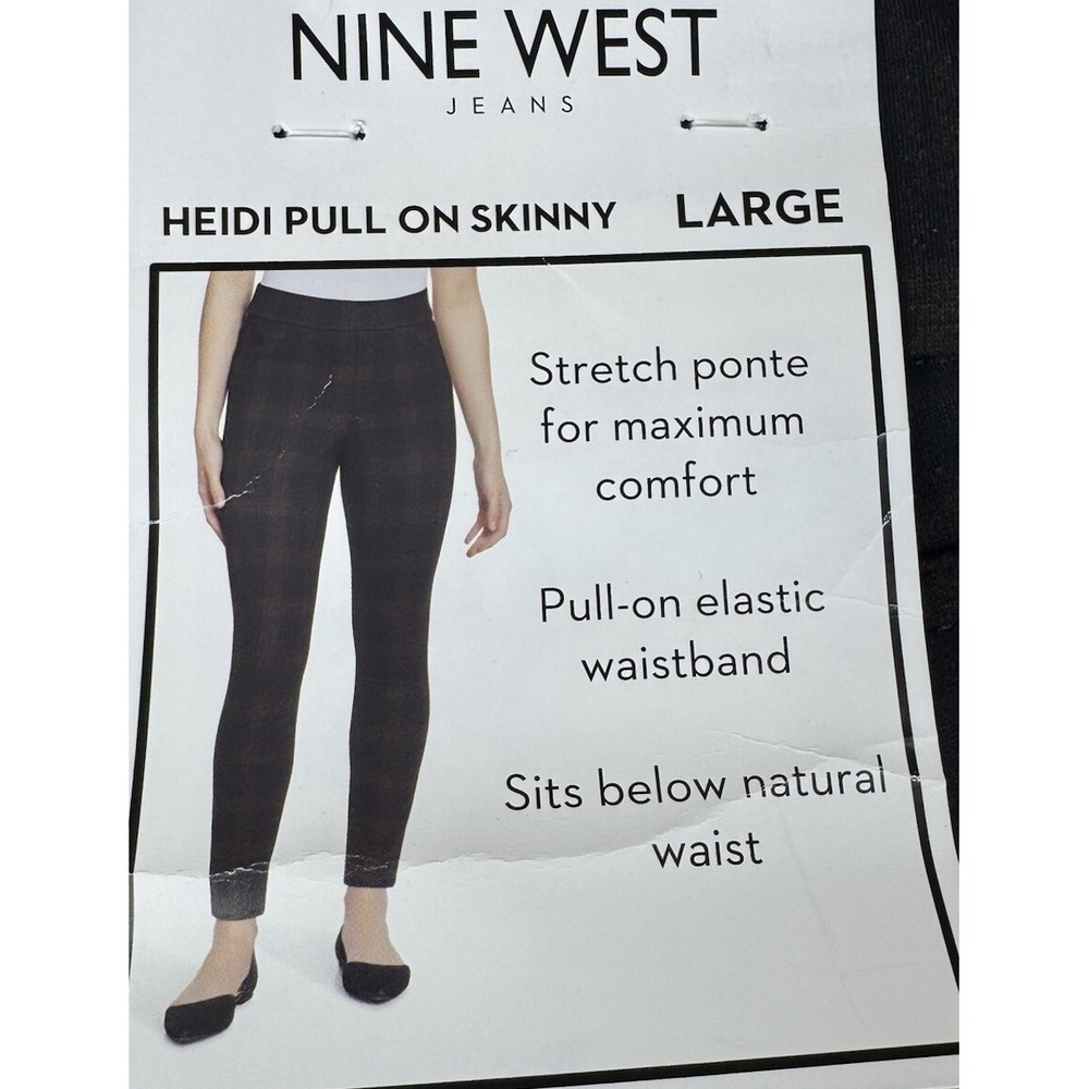 Nine West Women's High Rise Heidi Pull On Size L Orange/Black NWT